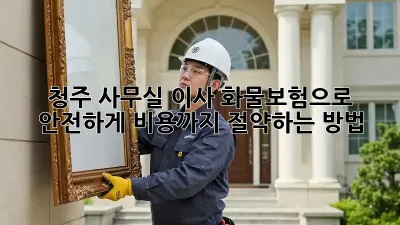 청주 사무실 이사? 화물보험으로 안전하게! 비용까지 절약하는 방법